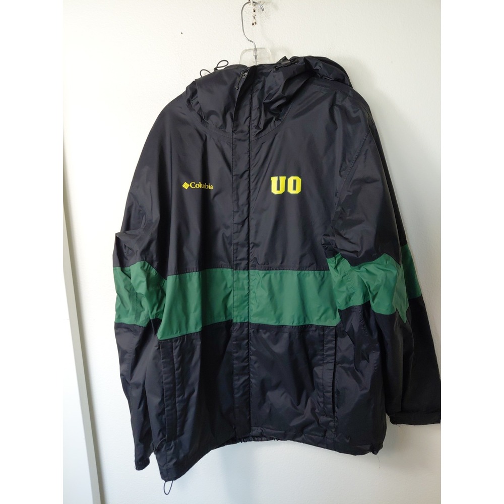 Oregon Ducks Jacket Mens Sz L Black NCAA Football Columbia Omni Tech